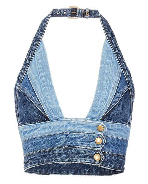 prada denim halter top